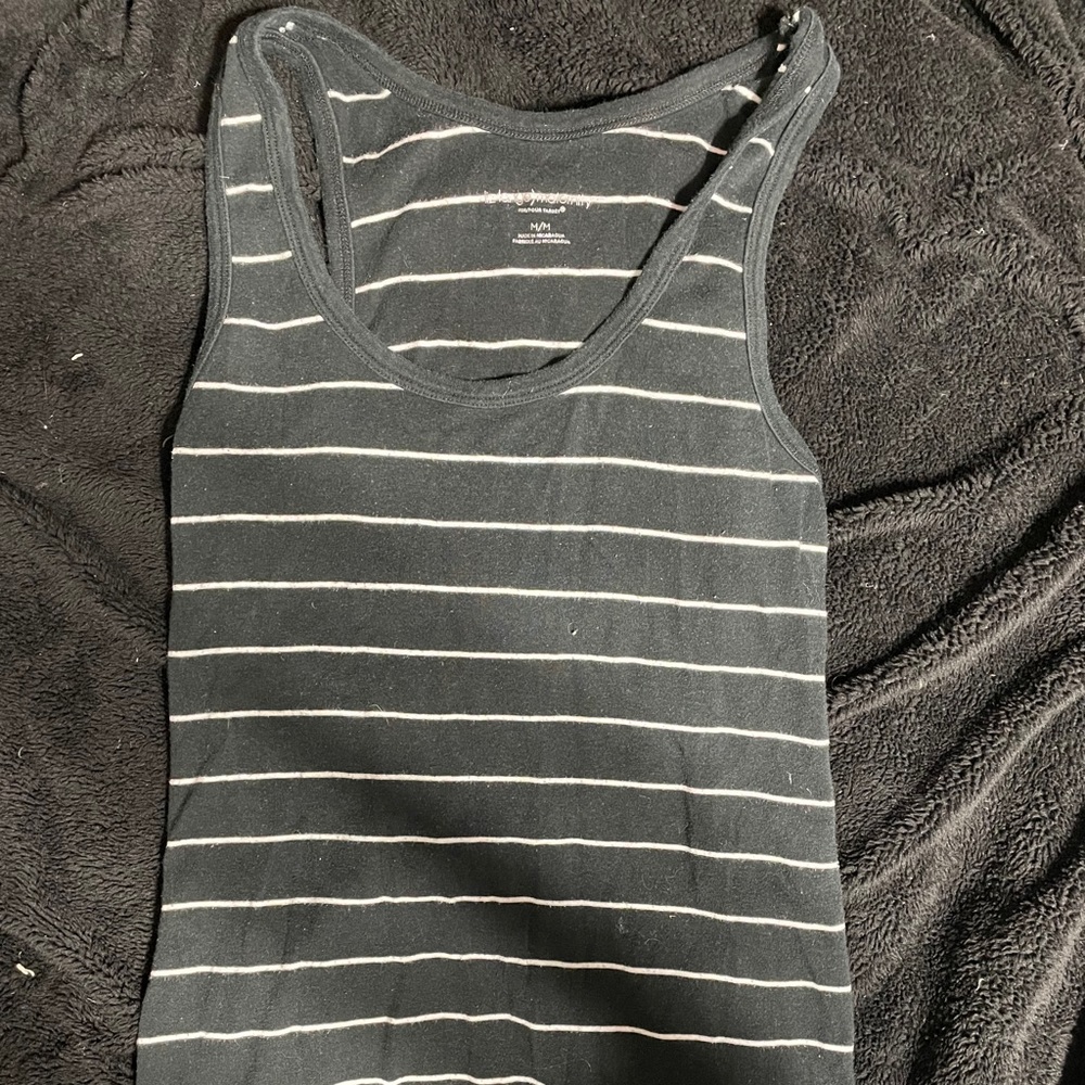 🤰blsck/white tank top  Scoop neck Short w